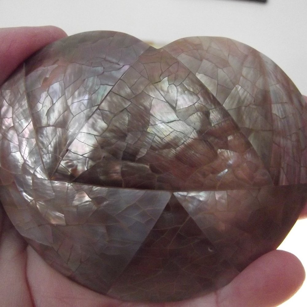 Large Heart Shaped Shell Mosaic Buckle Mother of Pearl Shell Belt Buckle Artisan